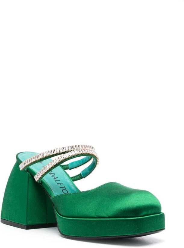 Nodaleto Bulla Smith 100mm platform mules Green