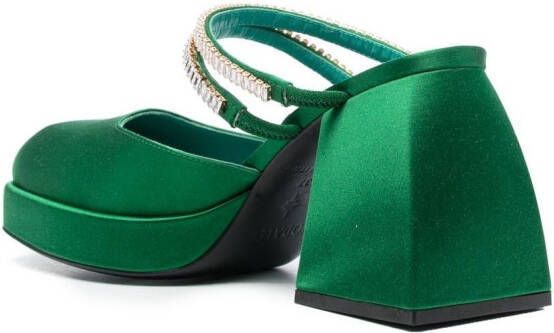Nodaleto Bulla Smith 100mm platform mules Green