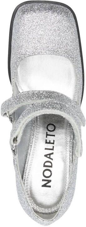 Nodaleto glitter-detail leather sandals Silver