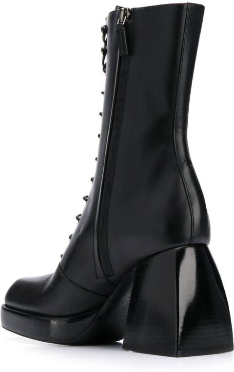 Nodaleto lace-up high heel boots Black