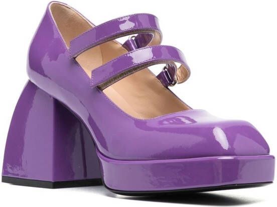Nodaleto square-toe leather sandals Purple