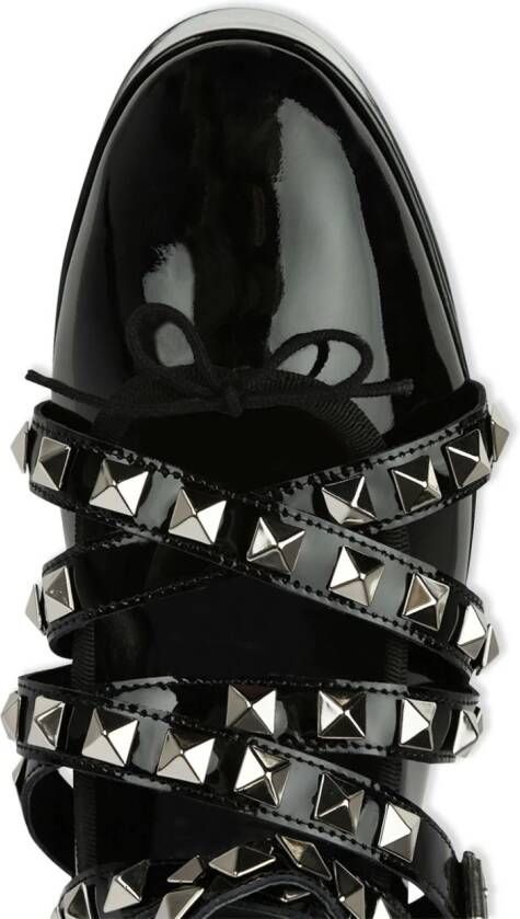 Noir Kei Ninomiya stud-embellished leather loafers Black