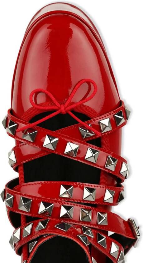 Noir Kei Ninomiya stud-embellished leather loafers Red