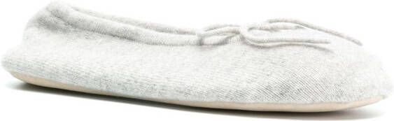 N.Peal bow tie slippers Grey
