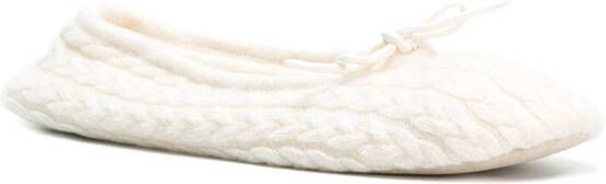N.Peal cable knit slippers Neutrals