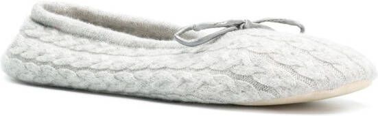 N.Peal cable slippers Grey