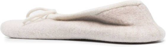 N.Peal contrast trim cashmere slippers Neutrals