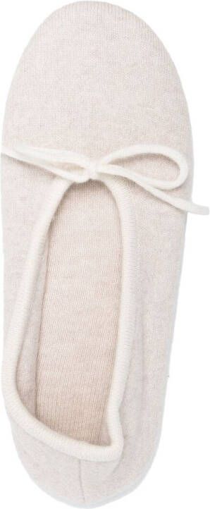 N.Peal contrast trim cashmere slippers Neutrals