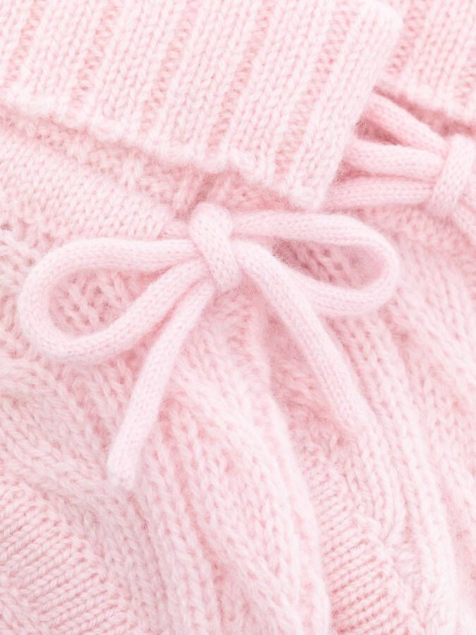 N.PEAL KIDS cable-knit booties Pink