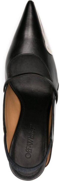 Off-White Allen 100mm leather slingback pumps Black