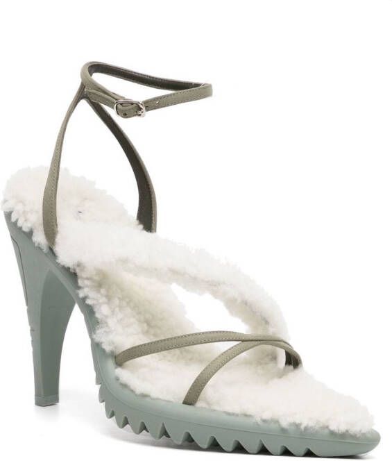 Off-White Allen shearling sandals Green