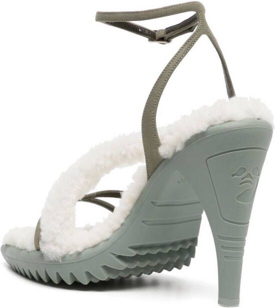 Off-White Allen shearling sandals Green