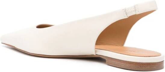 Off-White Allenframe leather ballerina shoes Neutrals