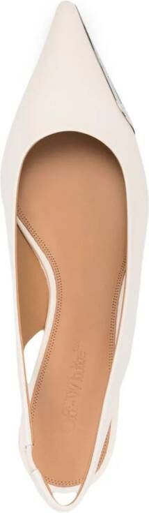 Off-White Allenframe leather ballerina shoes Neutrals