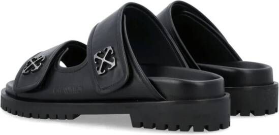 Off-White Arrows-motif leather sandals Black