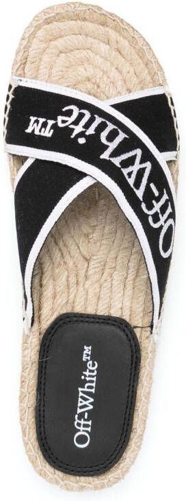 Off-White Bookish crossover espadrille sandals Black