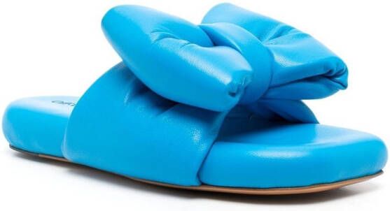 Off-White bow-detail leather sandals Blue