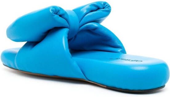 Off-White bow-detail leather sandals Blue