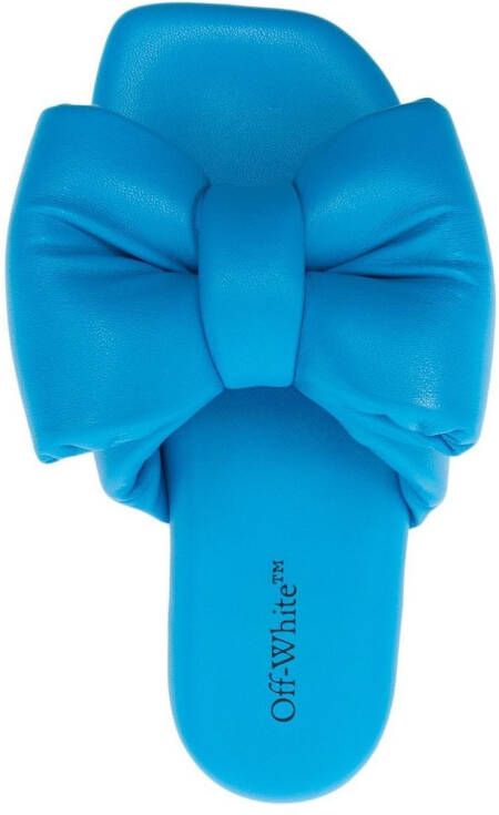 Off-White bow-detail leather sandals Blue