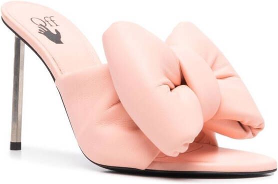 Off-White bow-detail padded mules Pink