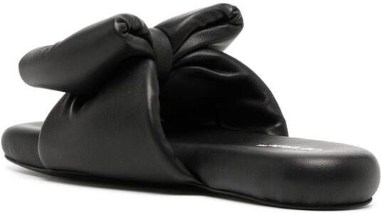 Off-White bow-detail padded slippers Black