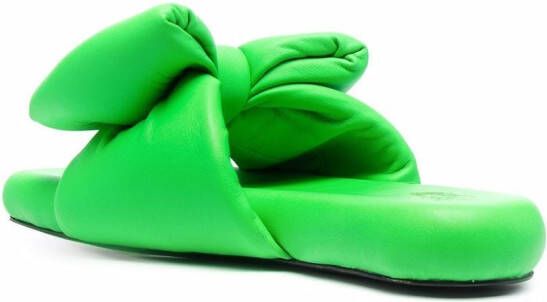 Off-White bow-detail slippers Green