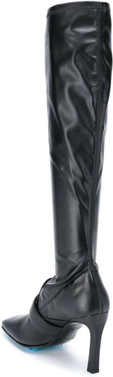 Off-White buckle-detail over-the-knee boots Black