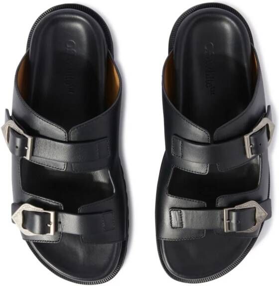 Off-White Bulk Arrow leather sandals Black