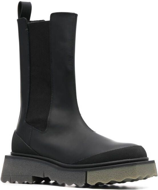 Off-White Calf Sponge leather chelsea boots Black
