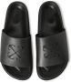 Off-White Cloud Arrow-embroidered leather sliders Black - Thumbnail 4