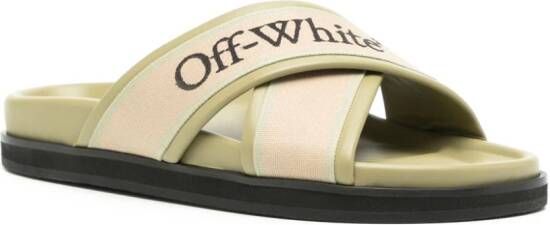 Off-White Cloud crossover slides Green
