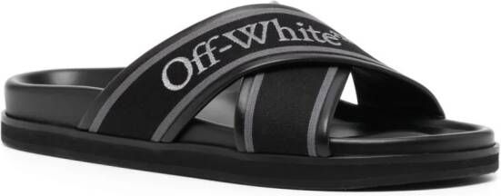 Off-White Cloud logo-embroidered slides Black