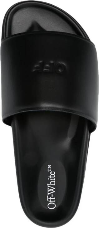 Off-White debossed-logo leather sandals Black