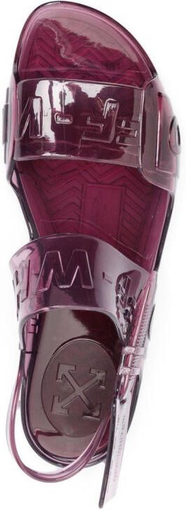 Off-White debossed-logo slingback sandals Purple