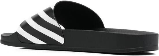 Off-White Diag-stripe moulded slides Black