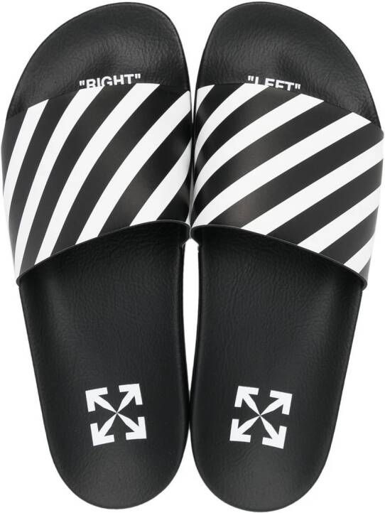 Off-White Diag-stripe moulded slides Black
