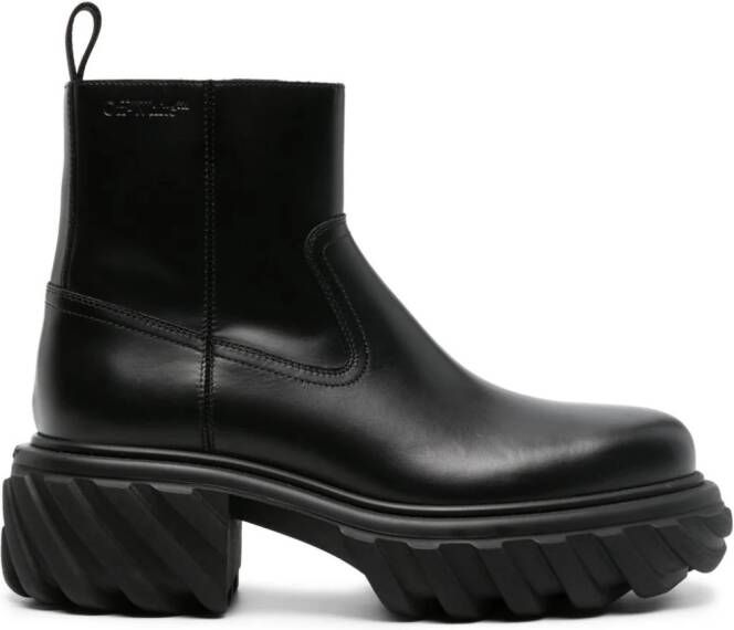 Off-White Exploration Motor leather boots Black