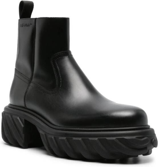 Off-White Exploration Motor leather boots Black