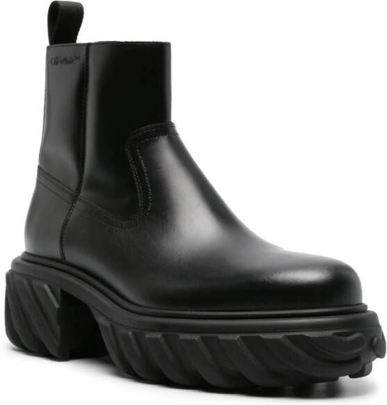 Off-White Exploration Motor leather boots Black