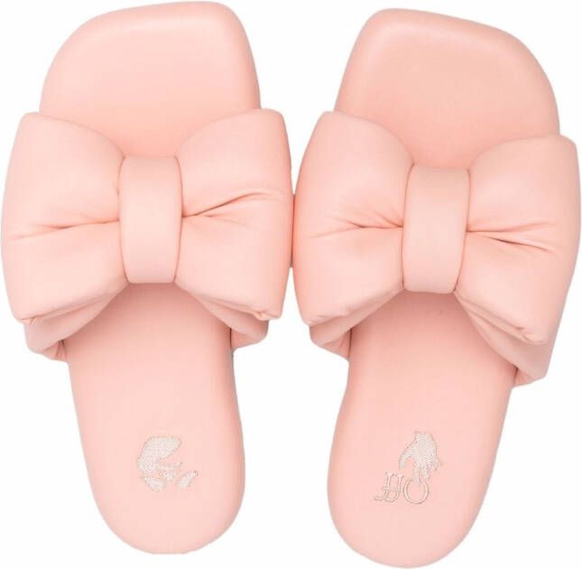 Off-White extra padded bow slides Pink