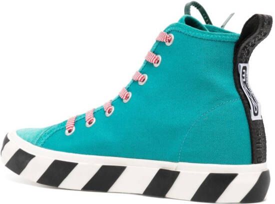 Off-White high-top canvas sneakers Green