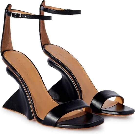 Off-White Jug wedge-heel leather sandals Black