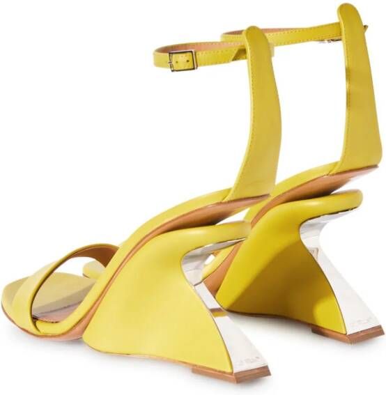 Off-White Jug wedge-heel leather sandals Green