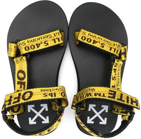 Off-White Kids logo-print touch-strap sandals Yellow