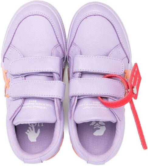 Off-White Kids touch-strap round-toe sneakers Purple