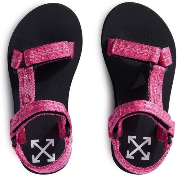 Off-White Kids touch strap sandals Pink