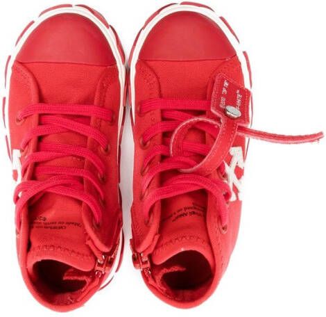 Off-White Kids Vulcanized high-top sneakers Red