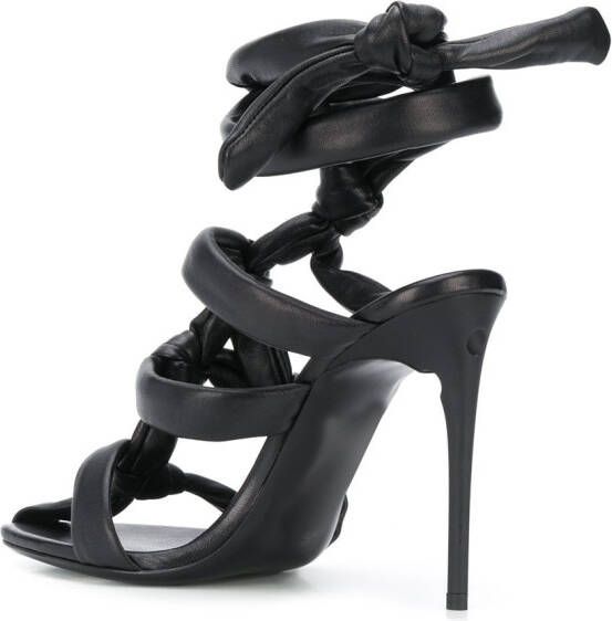 Off-White knotted strappy sandals Black