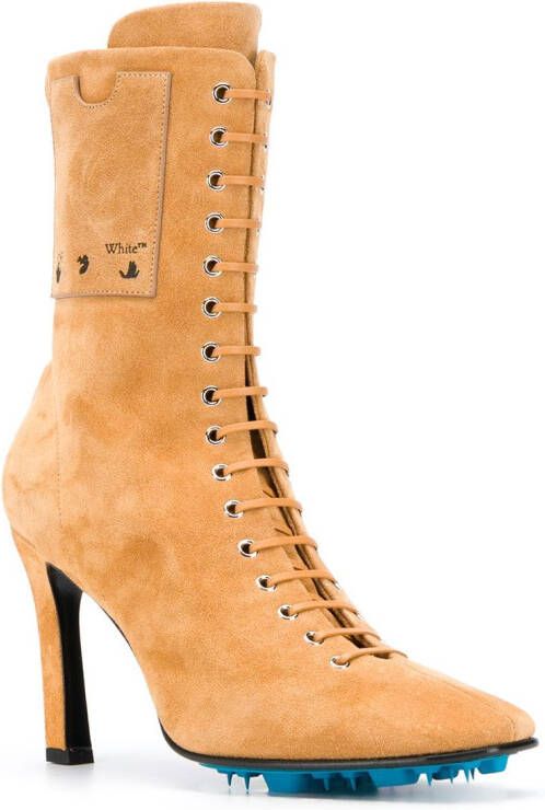 Off-White lace-up ankle boots Neutrals