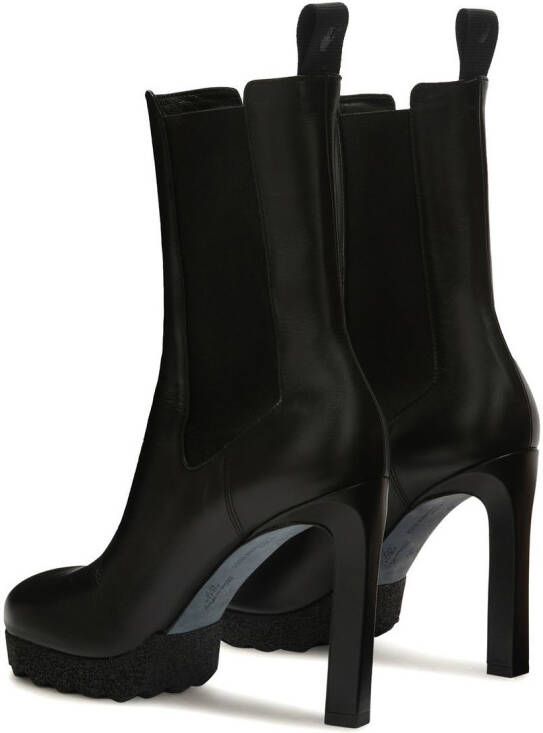 Off-White leather heeled boots Black